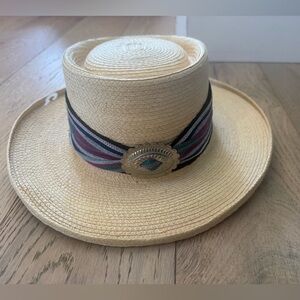 Authentic Mayan Palm Leaf Hat Handwoven Guatemala Maya-Quiché Indians Size 6